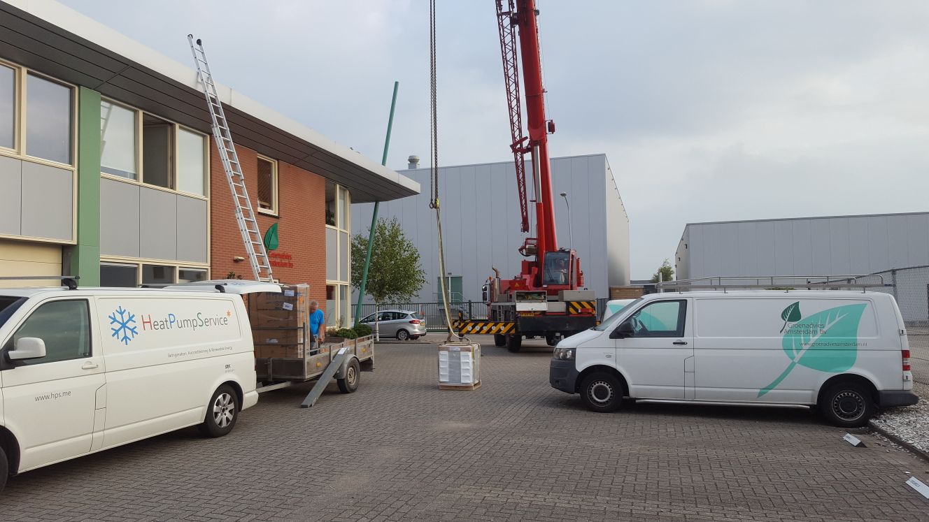 Begonnen met de installatie van de warmtepomp
